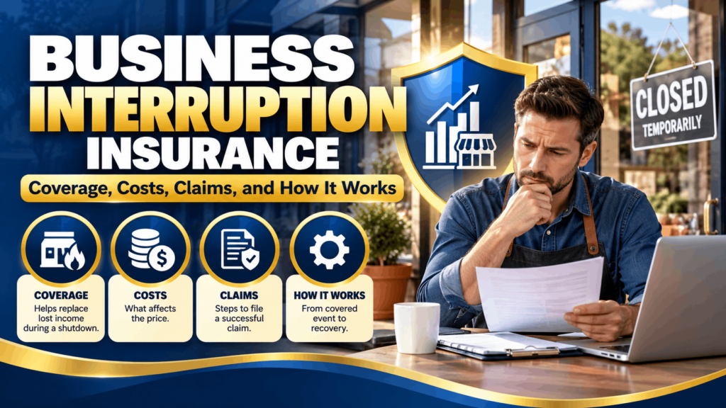 Business interruption insurance coverage helping a small business manage lost income after a covered shutdown
