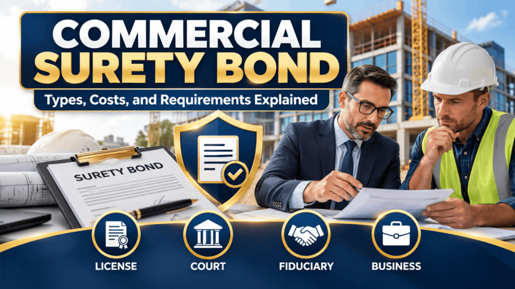 commercial surety bond types costs and requirements