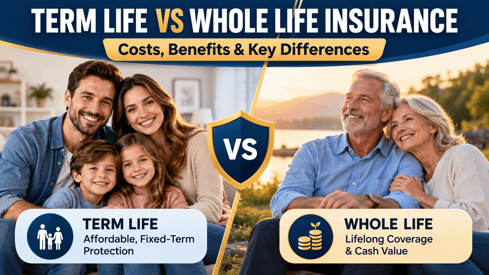 term life insurance vs whole life insurance comparison of costs benefits and coverage
